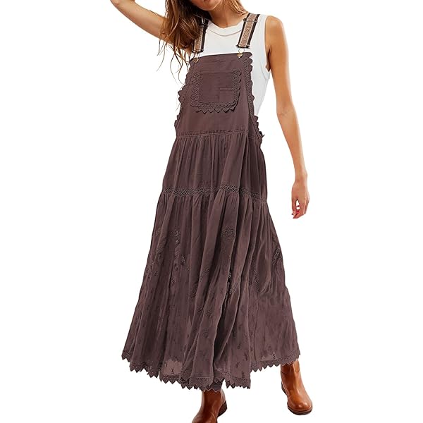 sachin and babi light blue dress ebossy Women's Laced Embroidered Tulle Bib Dress Casual Loose Adjustable  Straps Maxi Dress (XS, Apricot) at Amazon Women's Clothing store
