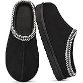 Litfun Memory Foam Slippers for Women Men Cozy Warm House Shoes Indoor and Outdoor, Gemstone Black 38/39