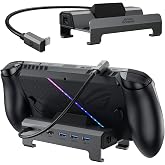 JSAUX 6-in-1 Docking Station for ROG Xbox Ally X/Steam Deck/LegionGo HB0612 | 4K@120Hz HDMI, Gigabit Ethernet, 100W PD Fast Charging, 3 USB 3.0 Ports, Widely Compatible with SteamOS &amp; Windows Handhelds