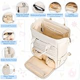 RAINSMORE Baby Changing Bag Backpack Nappy Bag with Mat White view 2