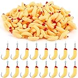 Fabbay 200 Pcs Soft Maggot Baits Fake Worms for