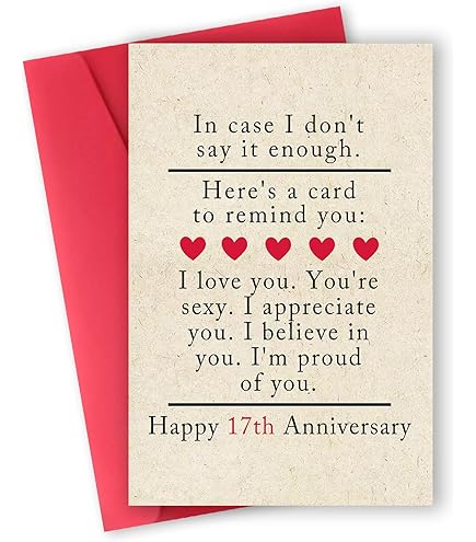 Amazon.com : Stuff4 17th Anniversary Card for Husband Wife