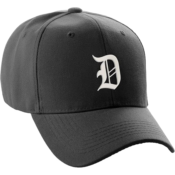 Classic Baseball Hat Custom A to Z Initial Team Letter, Black Cap