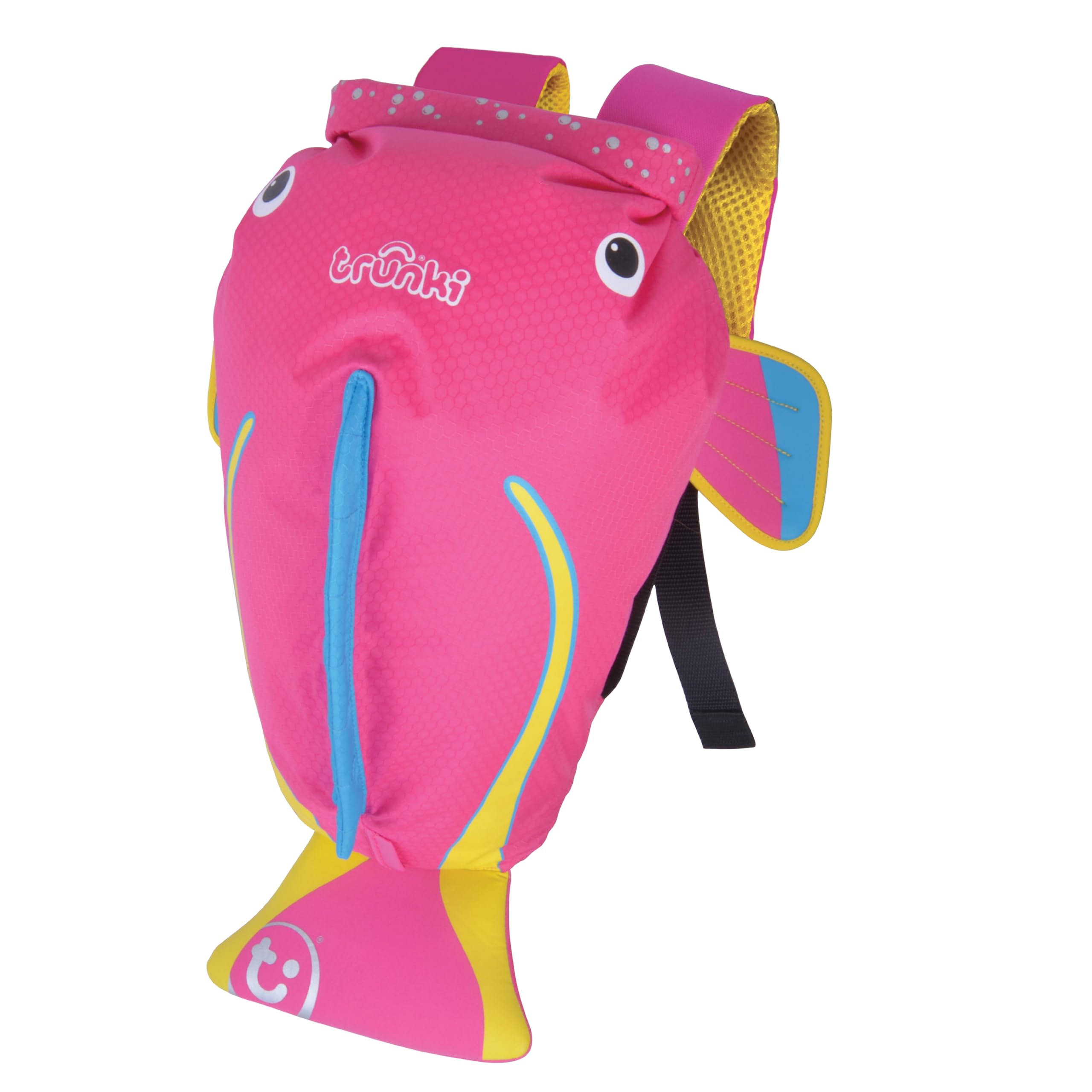 Trunki PaddlePak Waterproof Swimming Bag for Kids and Children’s Backpack for PE - Coral Tropical Fish (Pink)