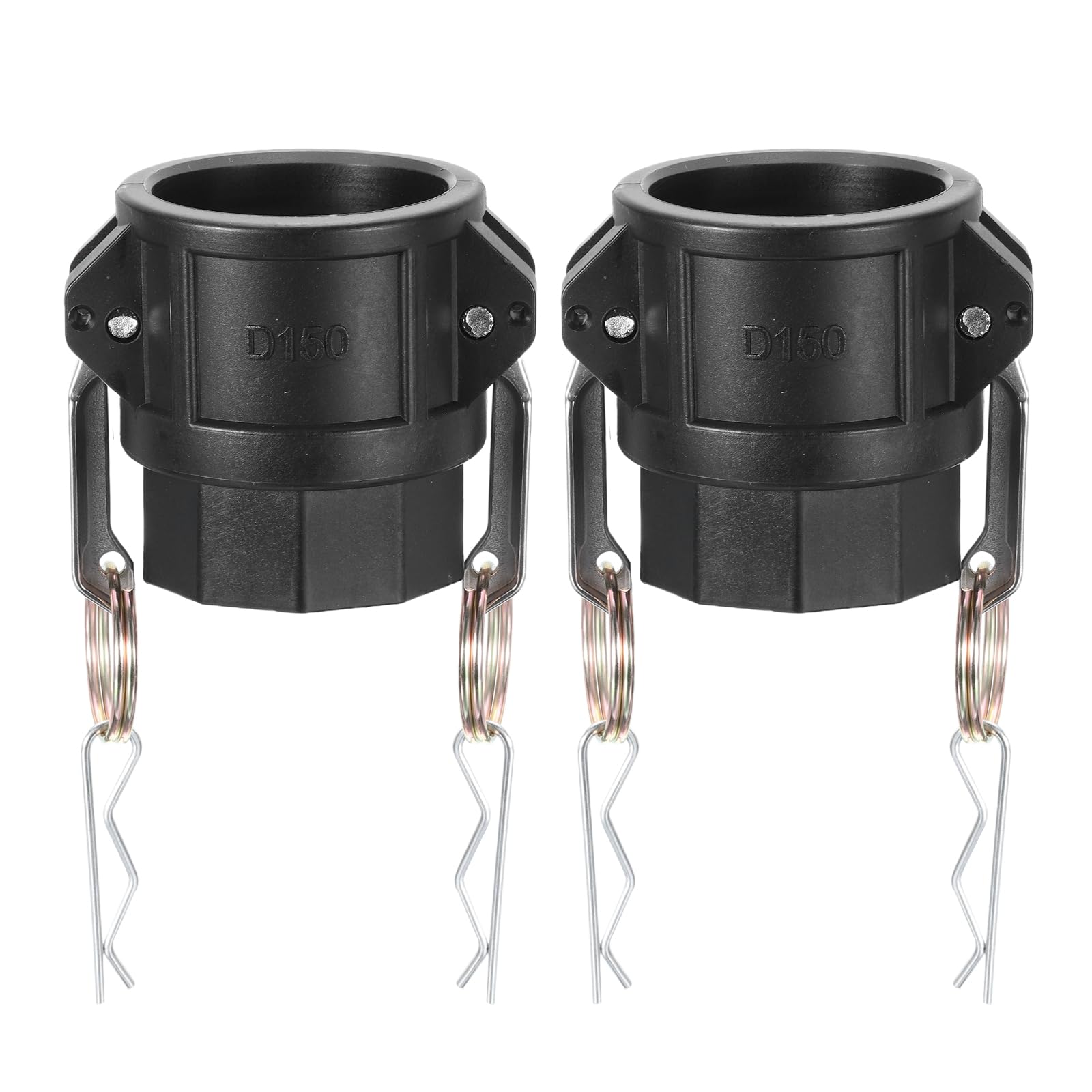 PATIKIL Poly Cam Lock Fittings, 2 Pcs 1.5" Part D Female Adapter x Female Thread Cam Groove Hose Fittings Polypropylene Cam Lock Fittings, Black