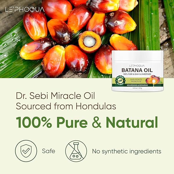 DR. SEBI BATANA OIL FOR HAIR GROWTH: 100% NATURAL, RAW, PURE, UNREFINED – PREVENTS HAIR LOSS, INCREASES SHINE – 4.2OZ