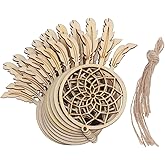 Garneck 20 Pcs Mini Dream Catcher Small Dream Catcher Wood Craft DIY Kit for Kids Unfinished Blank Wooden Craft Kit Creative Wooden Wall Ornaments for Home Decoration and Projects