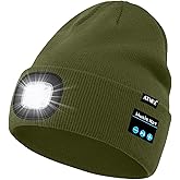 ATNKE LED Lighted Bluetooth Beanie Hat,USB Rechargeable 4 LED Wireless Music Running Headlamp Cap Gift for Men and Women