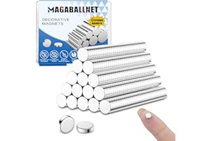 MAGABALLNET 100PCS Small Magnets for Fridge, Mini Neodymium Magnet Rare Earth Magnets Heavy Duty, 6X2mm Strong Round Refrigerator Magnet for Crafts, Whiteboard, Classroom, Preschool, DIY, Office and Kitchen