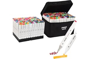 FROKO Alcohol Markers, 140 Colors Dual Tip Art Markers, Drawing Markers, Coloring Marker for Kids Sketching Adult Coloring