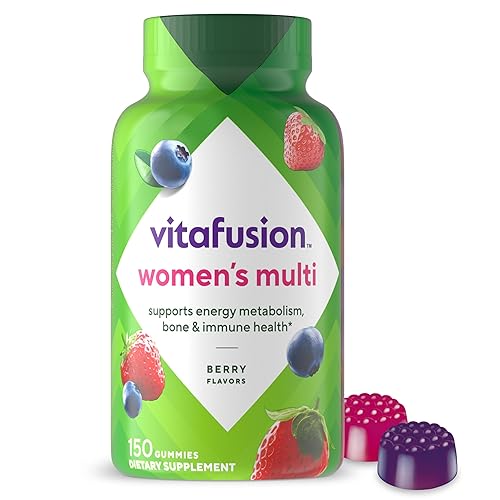 Vitafusion Womens Multivitamin Gummies, Berry Flavored Daily Vitamins for Women with Vitamins A, C, D, E, B-6 and B-12, 150 Count, 75 Day Supply, 150 Count