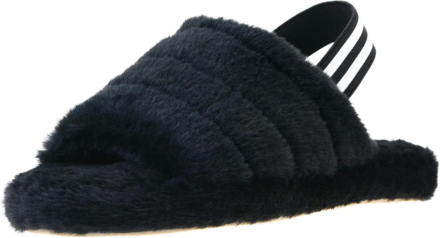 FLYFUPPY Womens Open Toe Slippers with Back Strap Cozy Faux