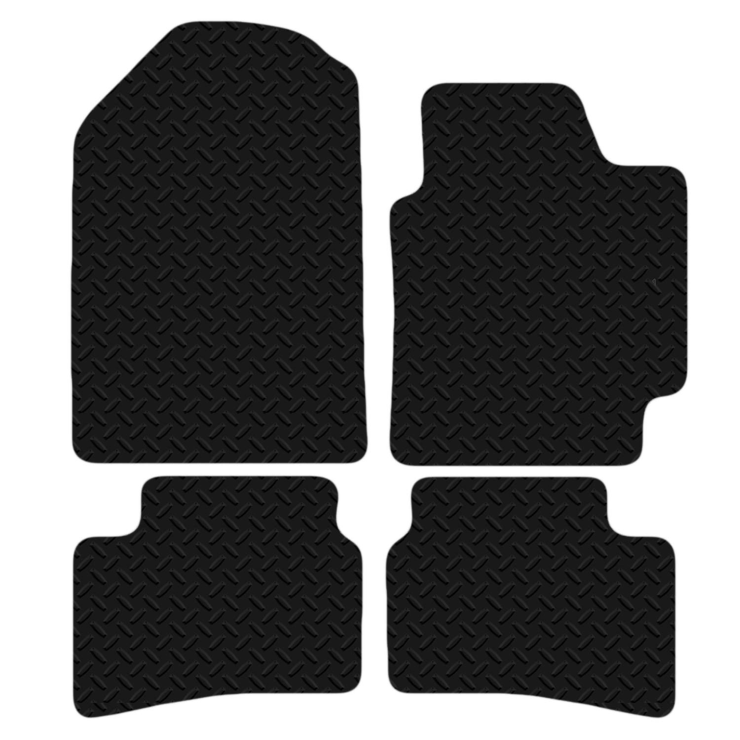 Carsio Car Mats For Kia Rio 2017 Onwards 3mm 4pc Set Tailored Fit Rubber Floor Mat Complete Accessory Black Custom Fitted - Anti-Slip Backing, Heavy Duty & Waterproof