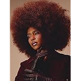 GKtineke Short Afro Wig With Bangs for Black Women 70s Afro Kinky Curly Wig Bouncy Huge Fluffy Puff Wigs Synthetic Hair for Cosplay Daily and Party (Red Brown, 14 Inch)