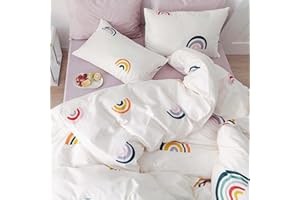 MiniSteps Duvet Cover Set 100% Cotton - 3 Pieces (1 Duvet Cover + 2 Pillow Case) Bedding Set with Zipper Closure - Reversible
