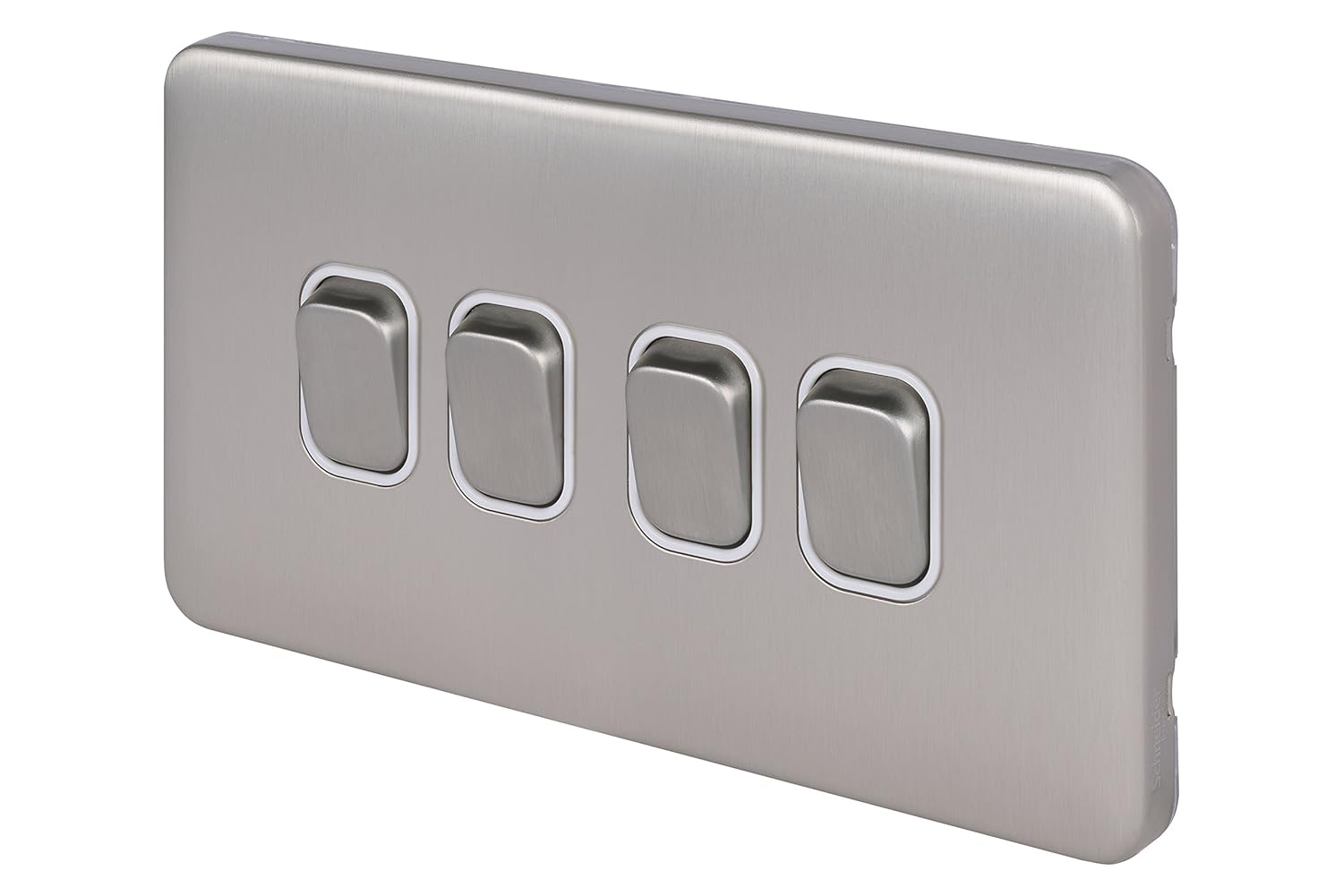 Schneider Electric GGBL1042WSS Lisse Screwless Deco 10AX 4G 2W Switch WSS, 240 V, Stainless Steel, Standard - Image 3