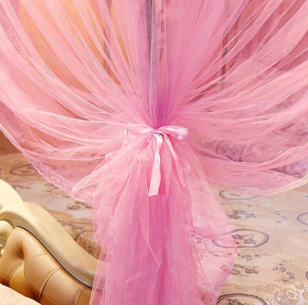 Nattey 4 Corners Princess Bed Curtain Canopy Canopies For Girls Boys Adults Bed Gift (Twin, White): Home & Kitchen