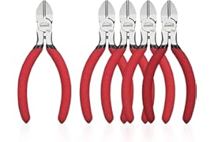 HOUSERAN 5 inch Wire Cutters, 5 Pack Diagonal Cutters, Side Cutters, Wire Cutter Set, Wire Snips, Small Diagonal Cutters with Spring Loaded, Diagonal Cutting Pliers for Crafts, Jewelry Making