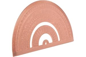NUOBESTY Metal Protractor Half Circle 180 Degree Math Protractor Copper Alloy Drafting Ruler for Students