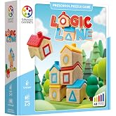 SmartGames Logic Lane, Wooden Stacking STEM Logic Game that Builds Spatial Reasoning &amp; Fine Motor Skills, 48 Challenges, Ages 3-7, Screen