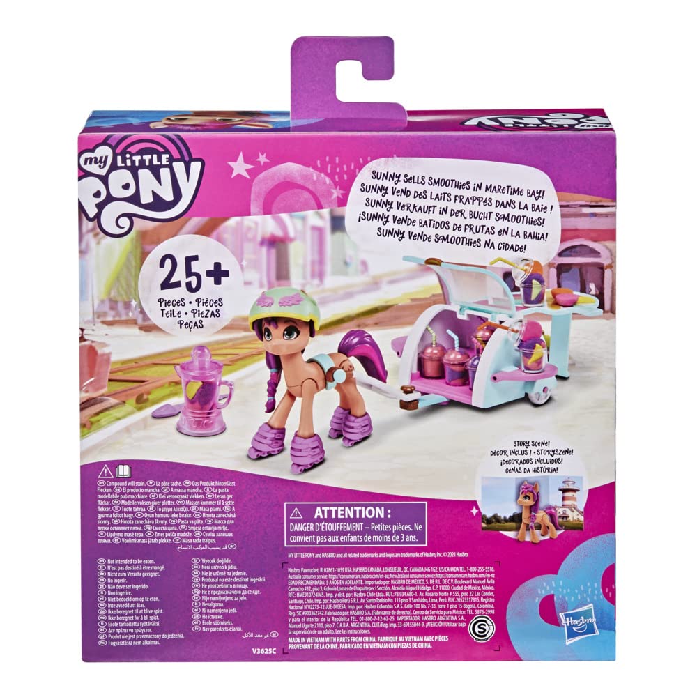My Little Pony: A New Generation Movie Story Scenes Mix and Make Sunny Starscout - Toy with Compound, 25 Accessories, 3-Inch Pony (Accessory Colors May Vary)