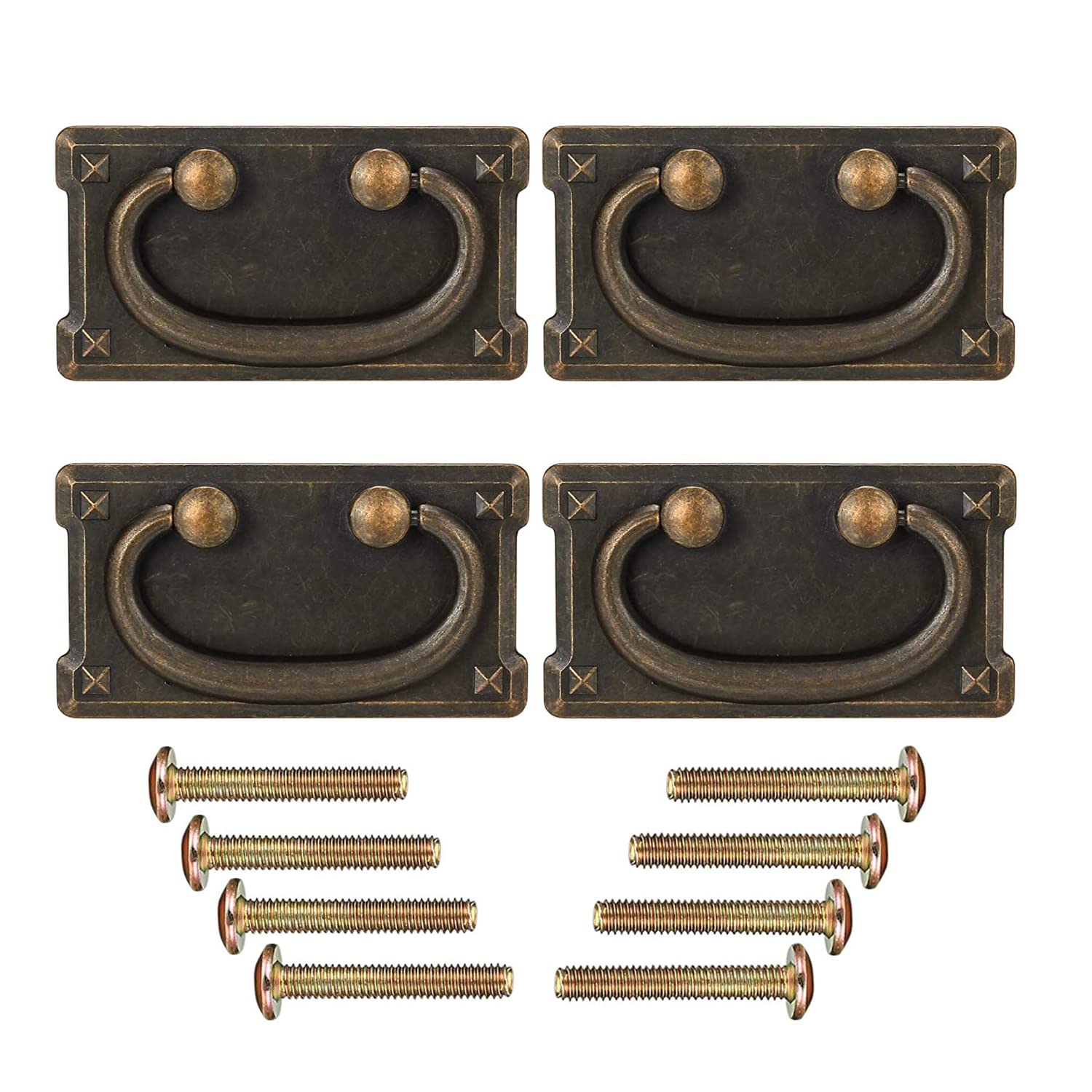 YRO Schubladengriffe, Vintage, Bronze, 4 Stück