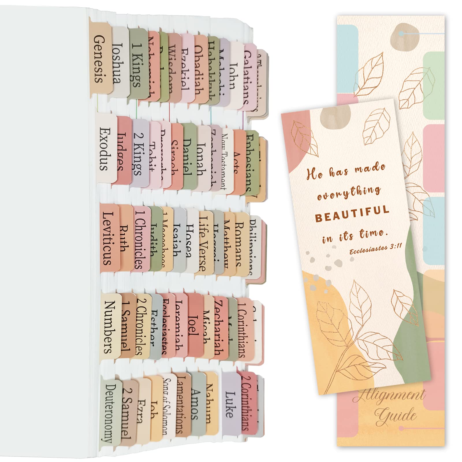 Photo 1 of Earth Tone Bible Tabs for Old and New Testament, Catholic Bible Tabs, 100 Pcs Study Bible Index Tabs, Laminated & Tear-Resistant for Women/Men/Boys/Girls, Bible Journaling Supplies, Christian Gift