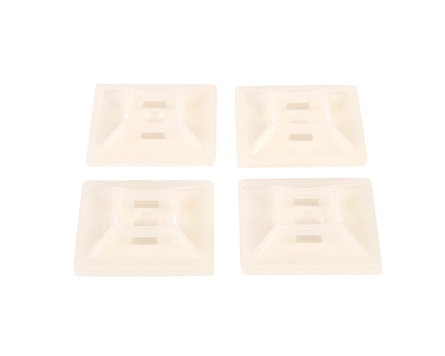 100 Pack of White/Natural Cable Tie Bases 28mm x 28mm Premium