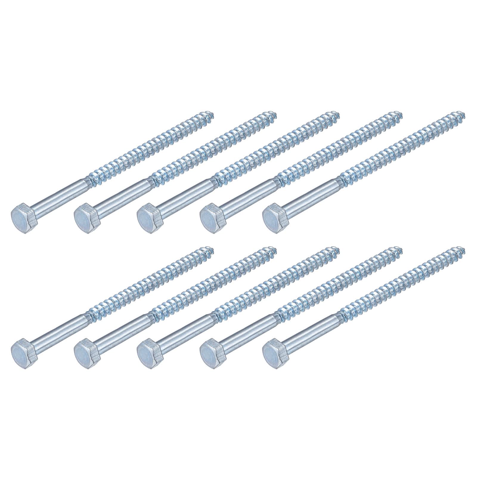 METALLIXITY Hex Lag Screws (M6x117mm)25Pcs, Carbon Steel Self-Tapping Wood Bolts - for Household Applications