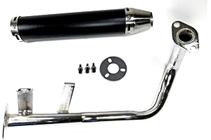 OBPD GY6 50cc Scooter Performance Exhaust Muffler 4 Stroke QMB139 Black Cannister