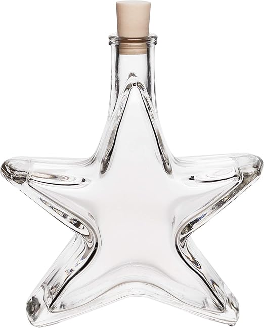 8 empty glass bottles 200ml Star Shape poinsettia bottles Amazon.co.uk