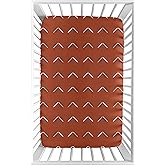 Sweet Jojo Designs Boho Arrow Boy Girl Fitted Mini Crib Sheet Baby Nursery Portable Crib Pack Play - Ivory Burnt Orange Rust Farmhouse Southwest Shabby Chic Designer Bohemian Diamond Tuft Collection