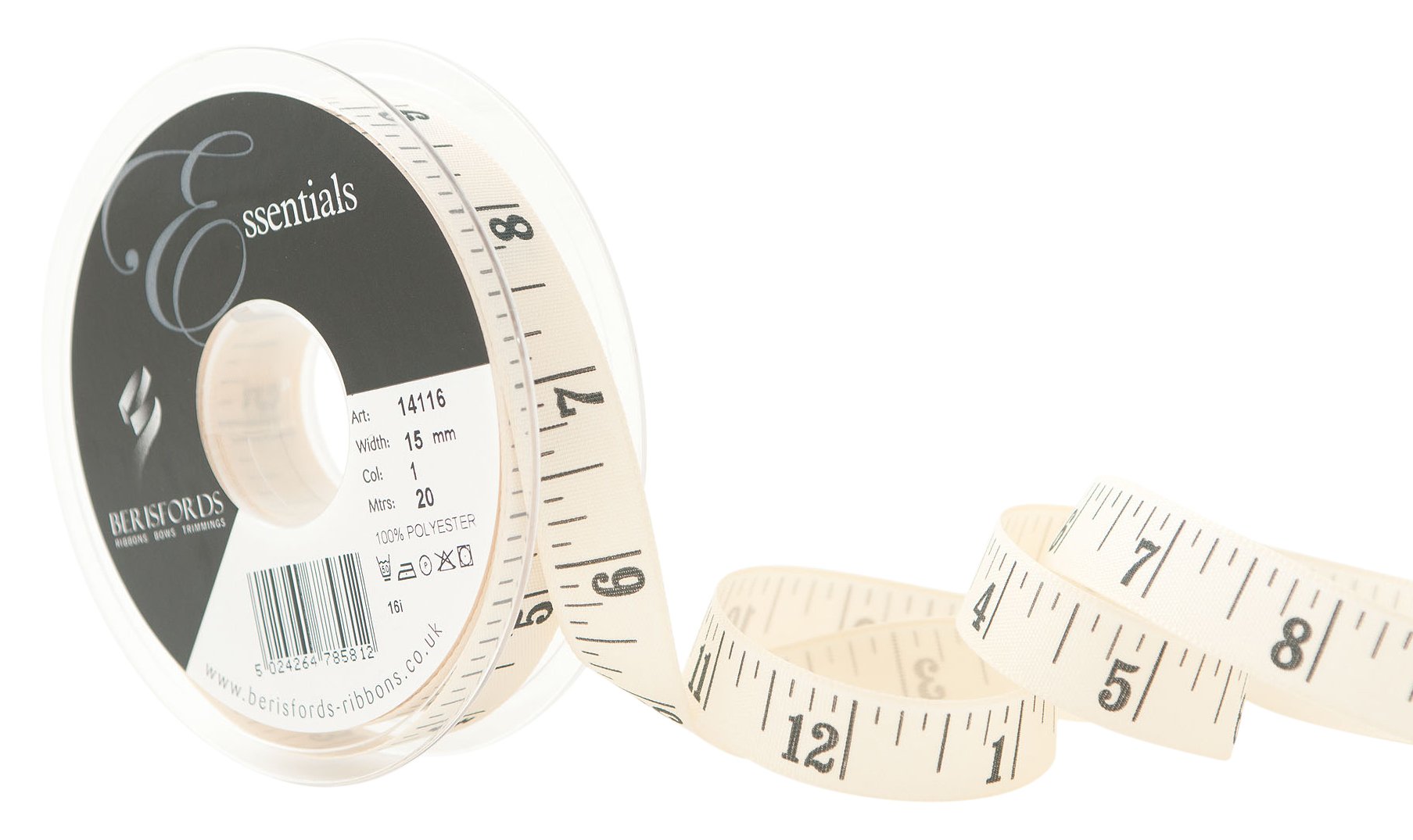 Berisfords Tape Measure Ribbon, Natural