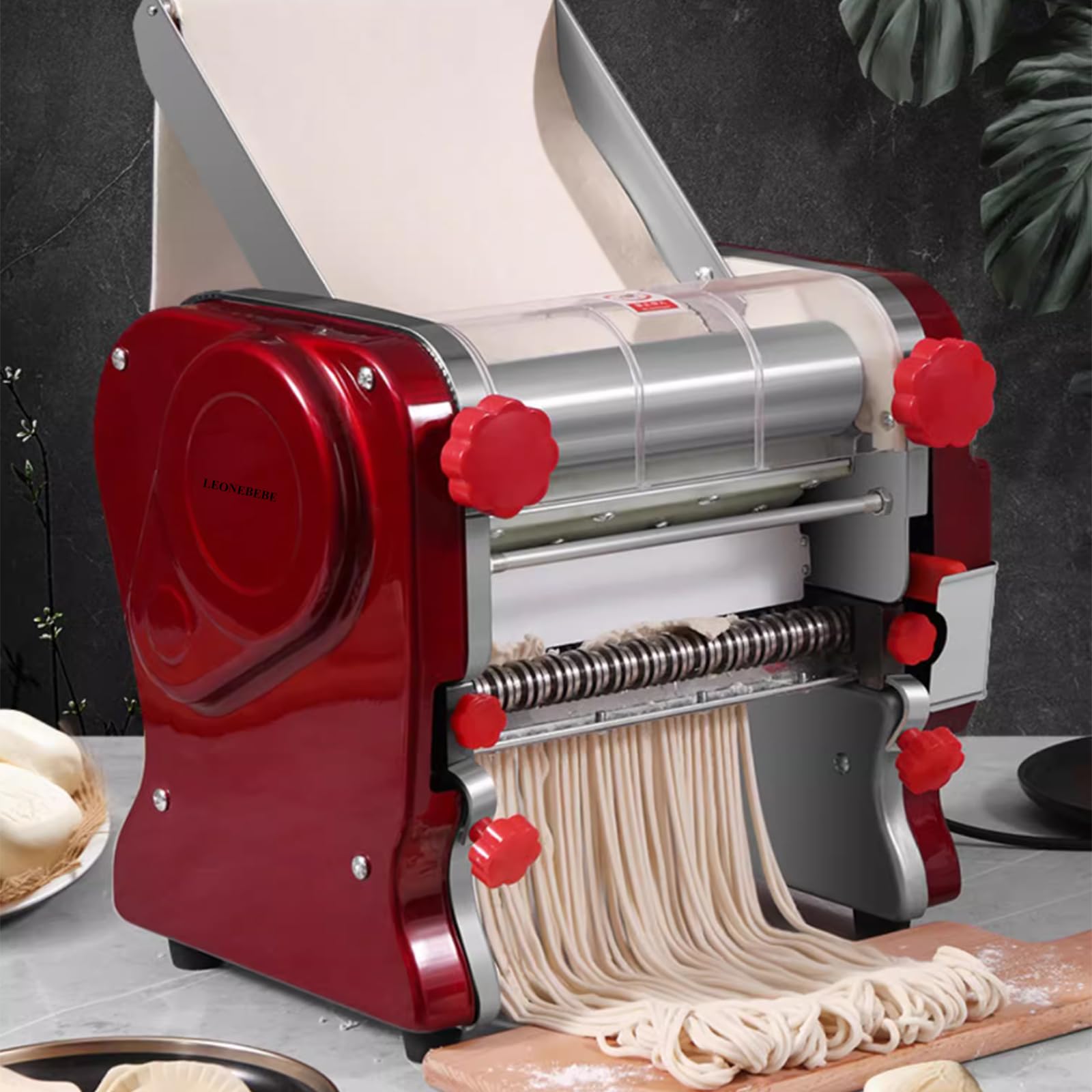 Photo 1 of Commercial Electric Pasta Maker Heavy Duty Noodle Making Machine Features Dough Pressing & Noodle Cutting with 3mm/9mm Blade No Disassembled 0.3-5mm Thickness Adjustable