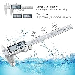 Digital Caliper, IP54 Waterproof Stainless Steel