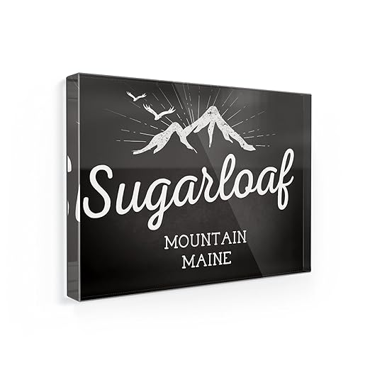 Imán para nevera las montañas pizarra montaña Sugarloaf, Maine ...