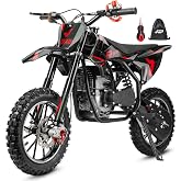 FRP FX40 Gas Dirt Bike for Teens 40cc 4-Stroke Dual Disc Brake Off Road | EPA-Approved Engine, Up To 20 Mph, Ages 13+, Up To 132 Lbs, Front &amp; Rear Suspension, Key Ignition,Black