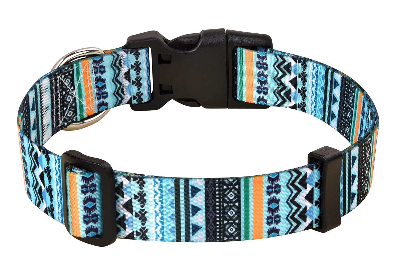 MarukoPet Dog Collar, Adjustable for Small Medium Large Dogs Puppy, Cute Design with Bohemia Floral Tribal Geometric Patterns Boys Girls Dog Collar(Green Bohemia-XS)
