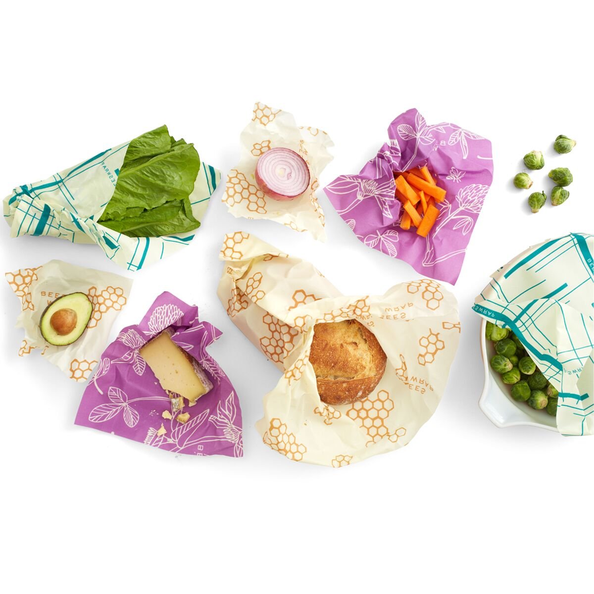 Bee's Wrap Variety Pack, Eco Friendly Reusable Food Wraps, Sustainable