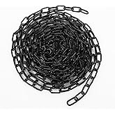 Black Chain Link 1/8", 30ft Long Heavy Duty Chain Bulk Durable Swing Chain for Hanging Plants, Anchoring, Towing, Outdoor Fence, Punching Bag, Hammock Chair