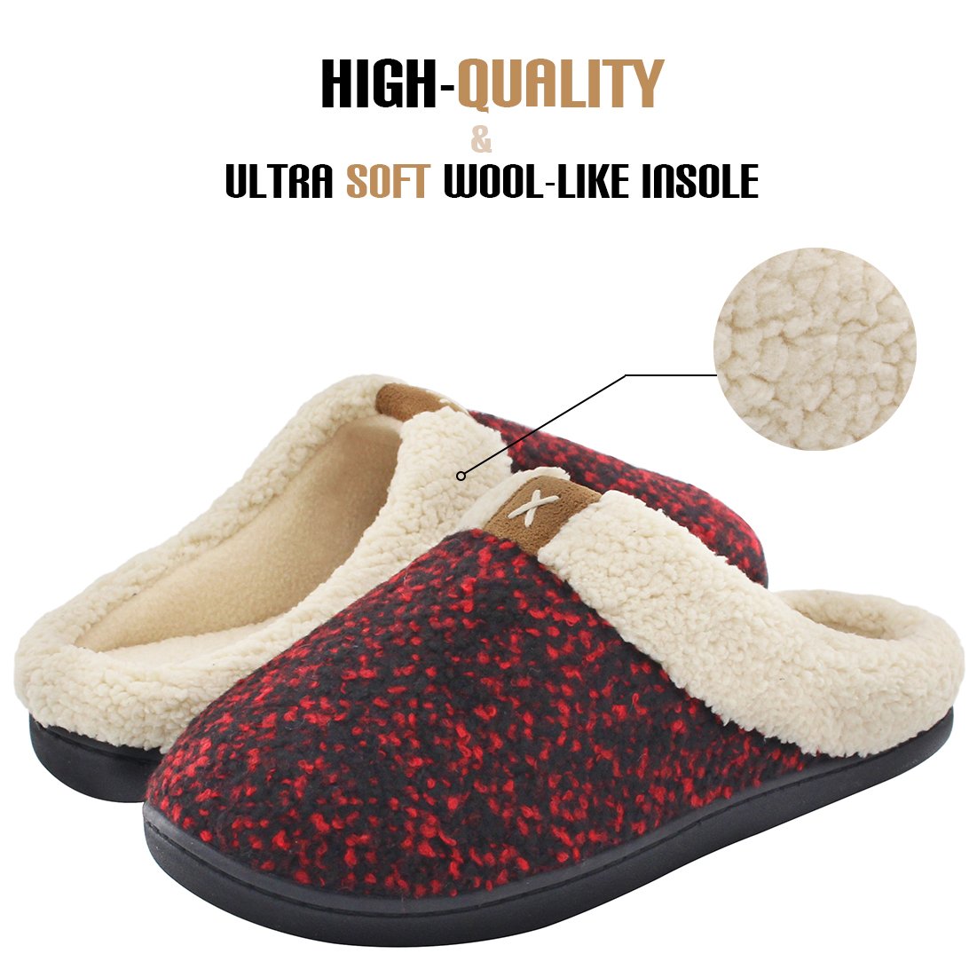 ultraideas comfort fleece memory foam slippers
