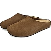Riekhany Suede Clogs for Women Arch Support Cork Footbed Mules Comfort Slip On Potato Shoes Sandals Slippers