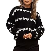 Yimoon Valentine Heart Sweater for Women Cute Long Sleeve Crewneck Chunky Knitted Pullover Sweaters