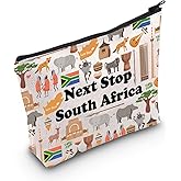 MNIGIU South Africa Symbols Souvenir Cosmetic Bag South Africa Vacation Gift South Africa Trip Makeup Bag South Africa Lover Gift Africa Travel Gift