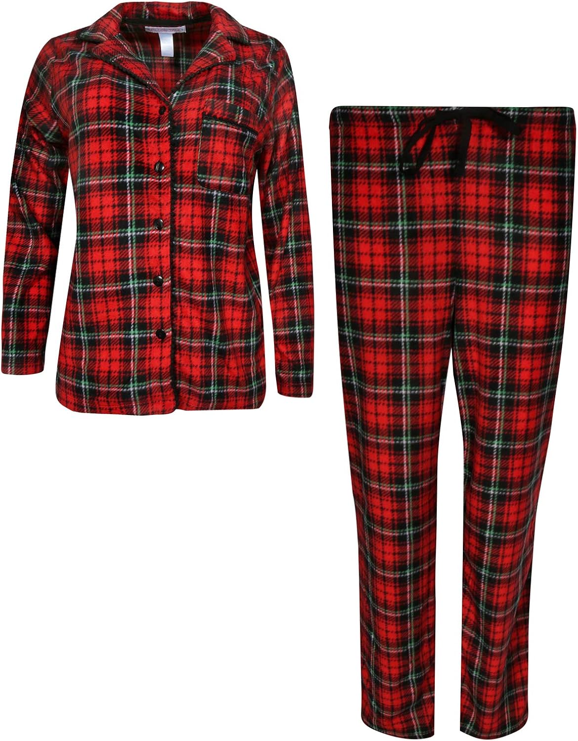 Pillow Talk Women’s Sleepwear Microfleece Cozy ButtonUp Pajama Top