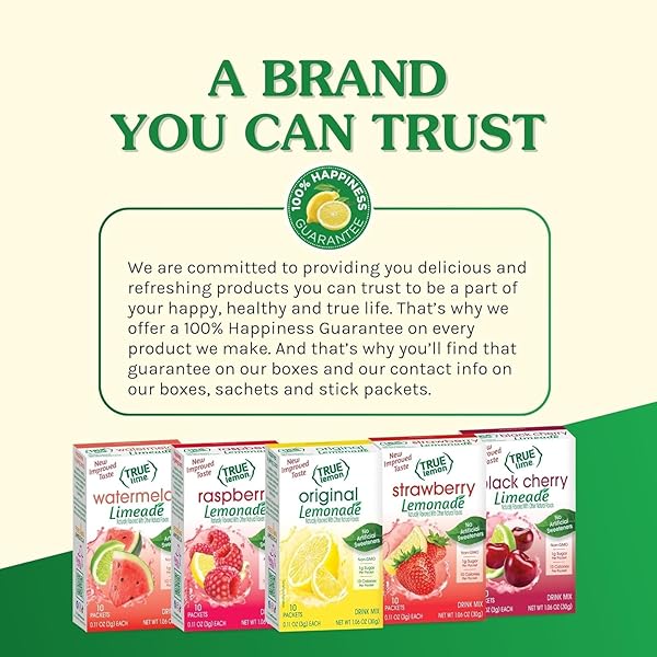 TRUE LEMON PEACH LEMONADE 10CT (PACK OF 1) – DRINK MIX – NO ARTIFICIAL SWEETENERS, LOW CALORIE – POWDERED DRINK MIXES & FLAVORS – WATER FLAVOR PACKETS & WATER ENHANCER WITH STEVIA