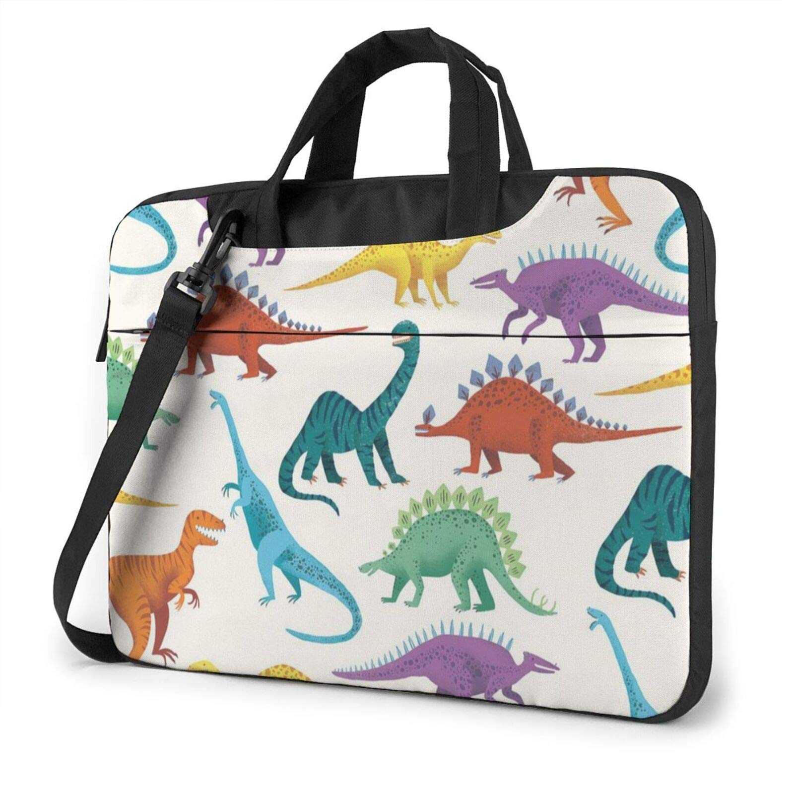 Laptop Shoulder Messenger Bag Briefcase Colorful Dinosaur Laptop Bag Shockproof Foam Computer Protec