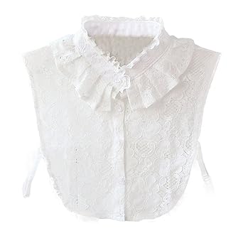 Frauen Kragen Damen Abnehmbare Hälfte Shirt Bluse Blusenkragen Cotton Fake Kragen Weiß