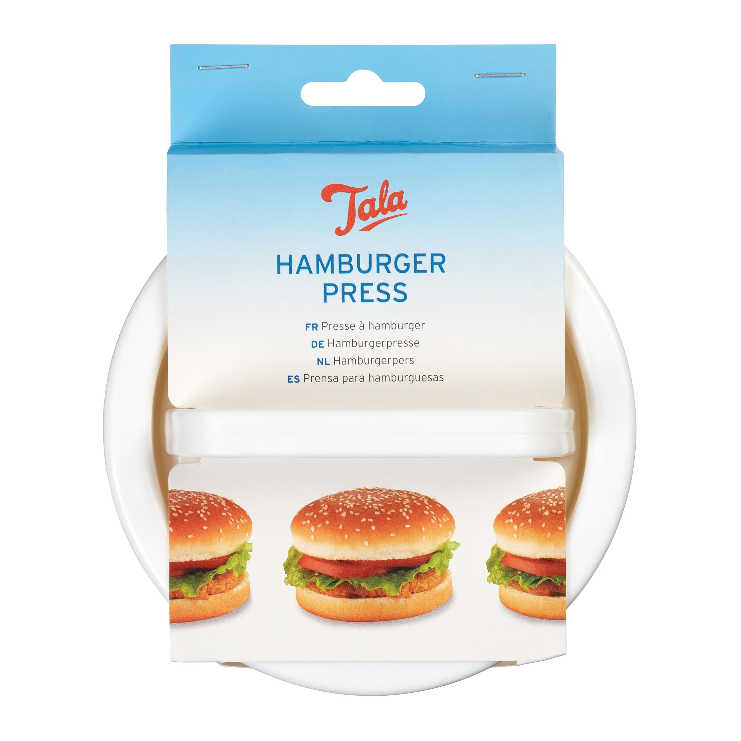 Tala Large Hamburger Press, Perfect for making traditional 100% meat burgers or producing personal creations, Grip handle for quick and easy production, Made with BPA Free Plastic