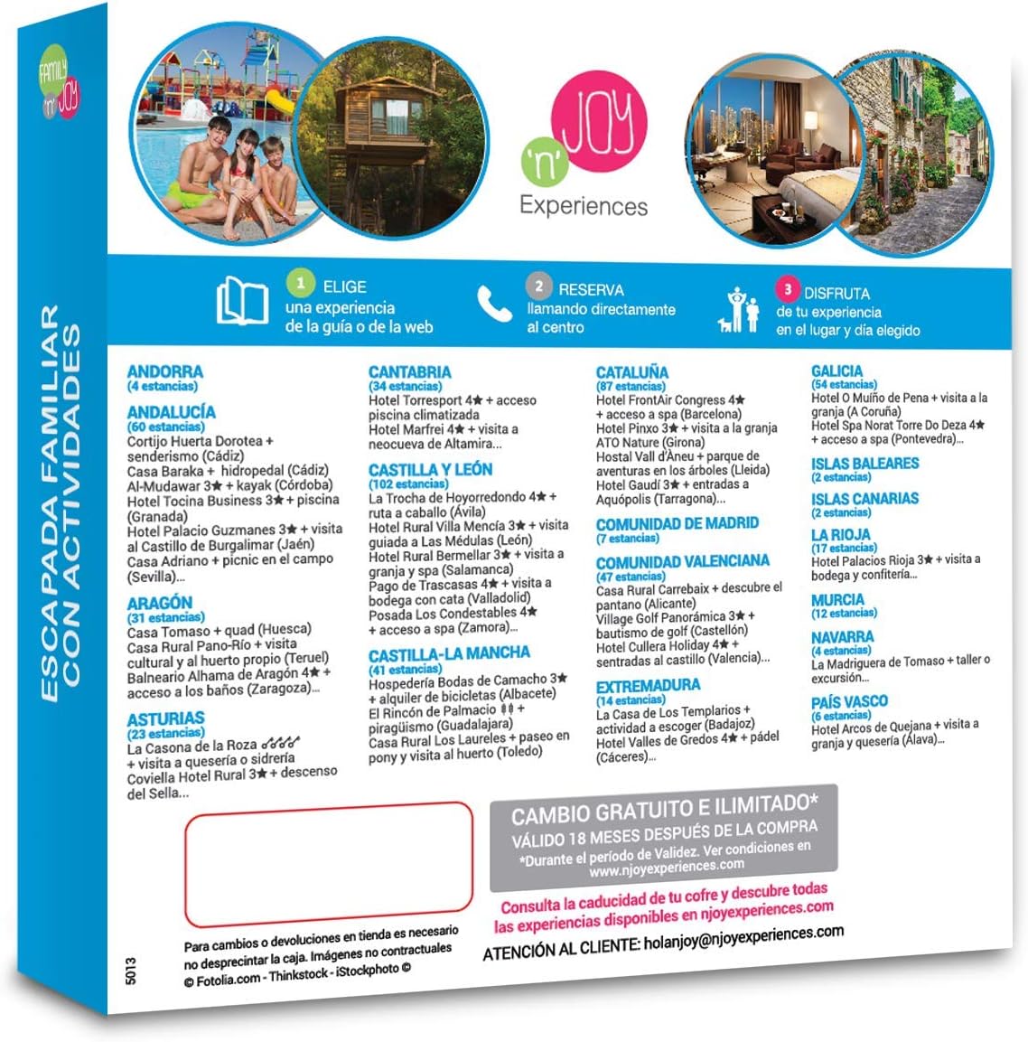 NJOY Experiences - Caja Regalo - ESTANCIA FAMILIAR CON ACTIVIDADES ...